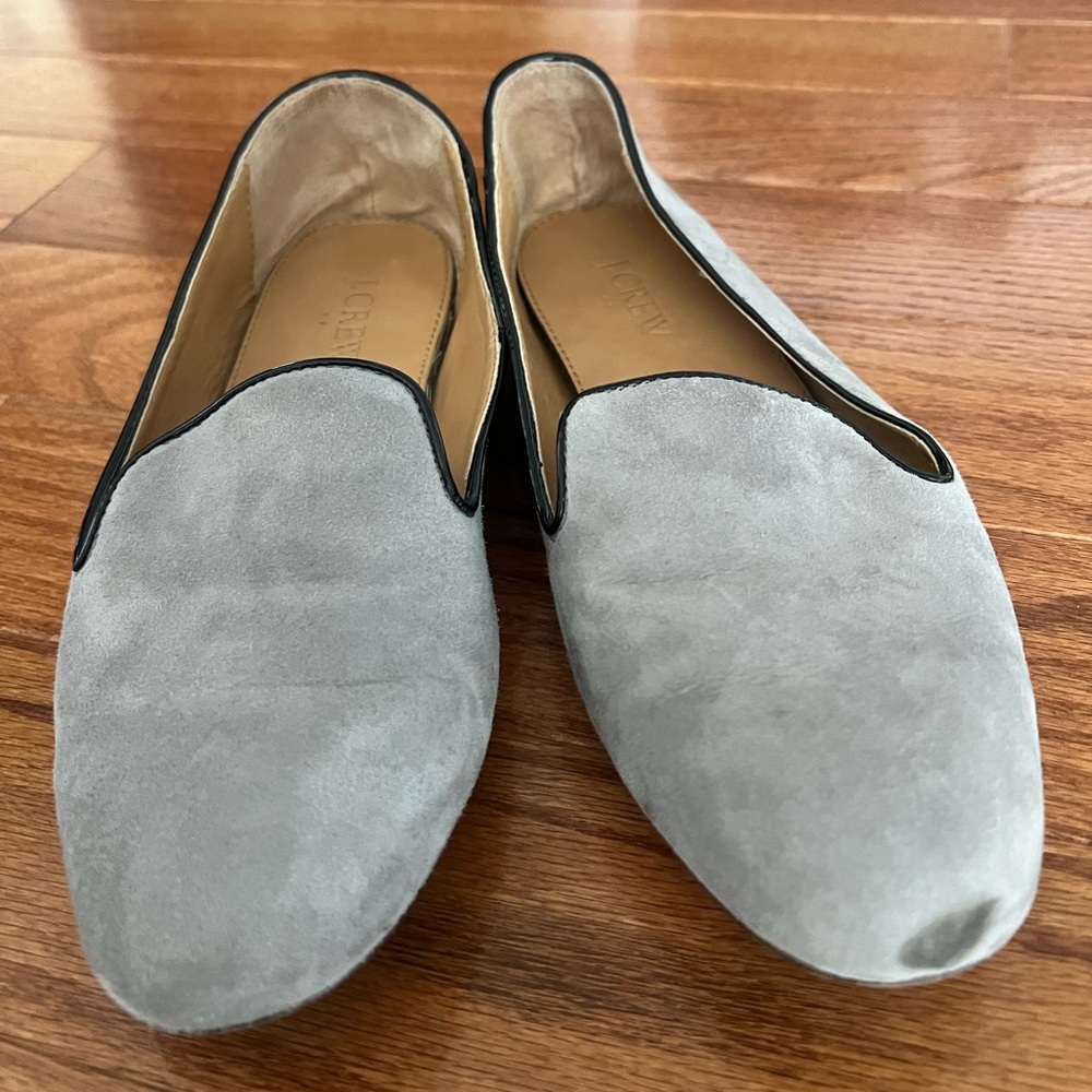 J Crew 8. Grey Suede loafers